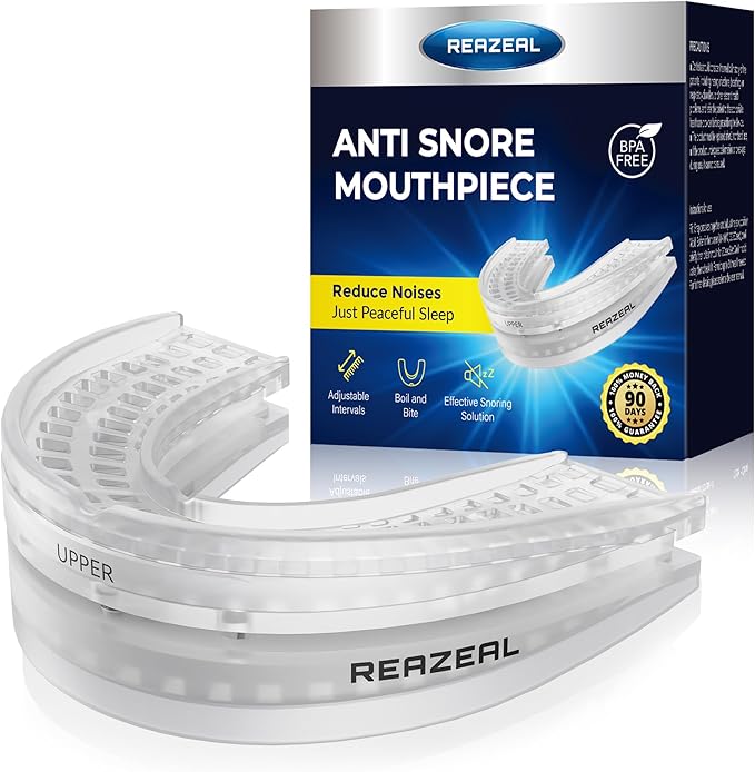 Anti Snore Mouthpiece – Adjustable Intraoral Device Designed to Help Reduce Snoring for Adults (18+) (Clear)