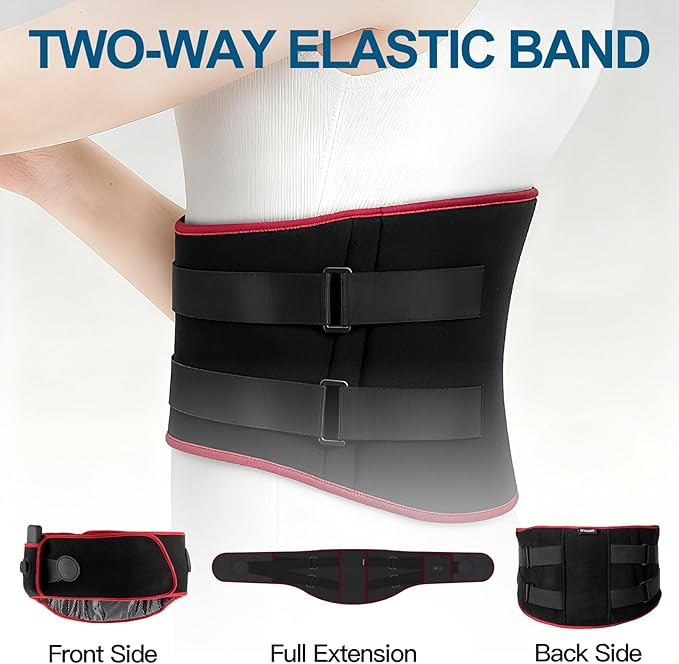 SENAINS Cordless Heating Pad with Massager - Lumbar Support for Back Pain/Period Cramps, 3 Heat & 5 Vibration Modes, 30-Min Auto-Off, Portable Gift for Women Men