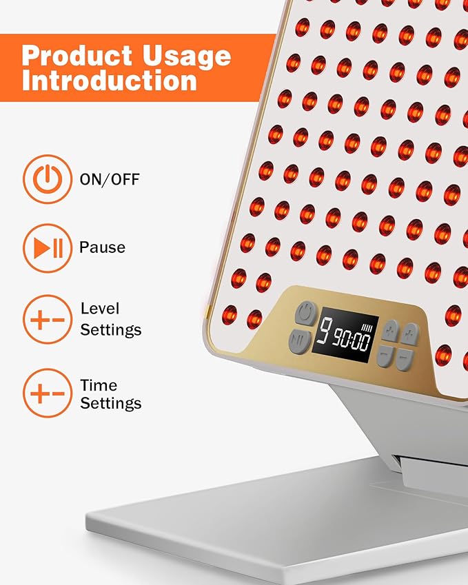 POOKIEGSSRedLight Therapy, Rechargeable InfraredRed Lamp with Triple Chip138LEDs, Adjustable Red Light 630/660 / 850nmDevice with Safety Glasses for Home Office Travel