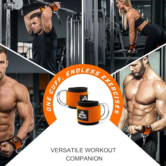 Wrist Cuffs with Dual D-Rings – Secure & Comfortable Support for Cable Machine Workouts, Lateral Raises, Arm Strength Training, and Triceps Exercises