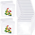 Zonon 48 Pieces Pill Pouch Bags Zippered Reusable Pill Baggies Clear Plastic Bags Self Sealing Travel Medicine Organizer Storage with Slide Lock for Cod Liver Oil, and Small Items