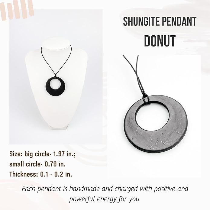 Shungite Necklace Pendant Jewelry Set Pack - Authentic Shungite Protection Blocking Stones - Crystal Shield for Women and Men