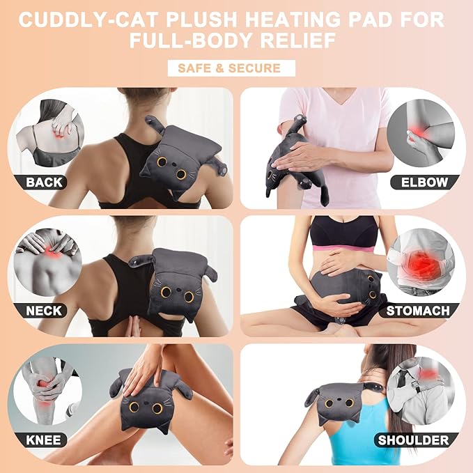 2PCS Microwave Heating Pads for Cramps Pain Relief, 16 * 12'' Moist Microwavable Period Menstrual Heat Packs for Cramps, Back, Neck Shoulder and Knee, Cute Stuffed Animal Heating Pads - Hot Compress