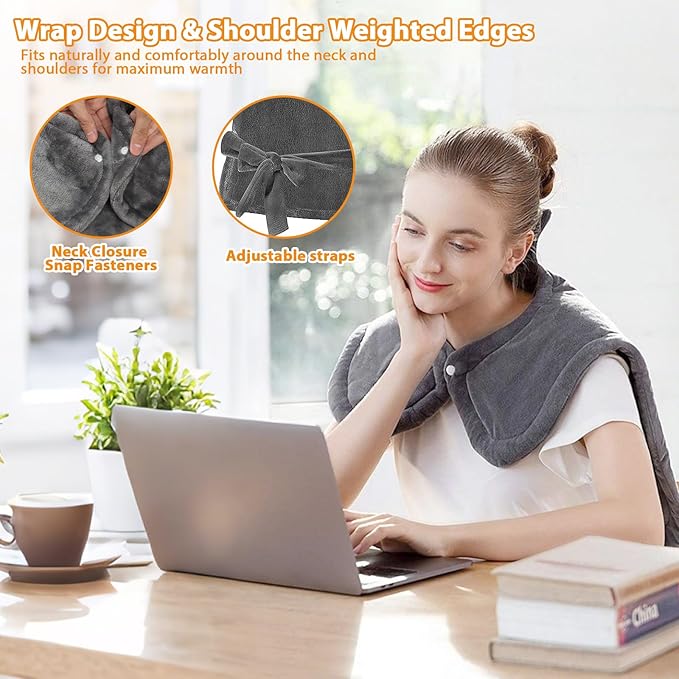Heating Pad for Neck and Shoulders and Back, Heating Pad for Back Pain Relief, 9 Heat Settings Neck Heating Pad, Auto Shut-Off, 23'' × 37'' Shoulder Heating Pad Birthday Valentines Day for Women Men