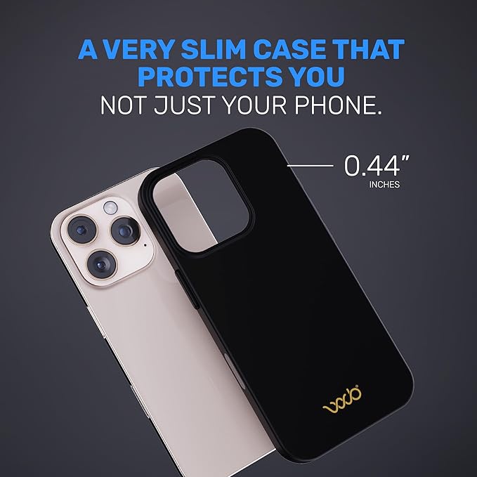 WAVEBLOCK EMF Protection Silicone iPhone Case, Radiation Blocker Cell Phone Case, 5G Shield Reduction, Lightweight, USA Patented and Tested in FCC Lab, iPhone 16 Pro Black