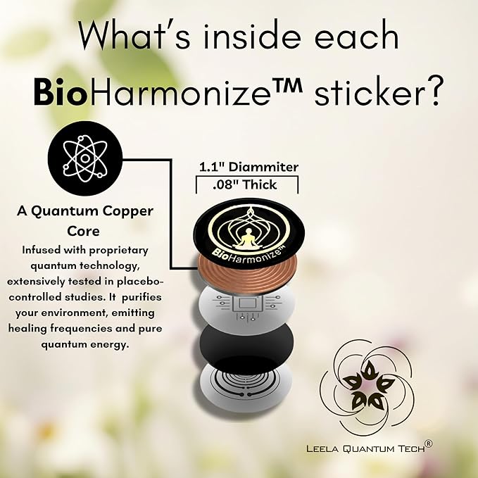 Phone EMF Harmonizing Stickers — Multifaceted Neutralizer with Patented Quantum Technology & Natural Minerals | Pack of 6