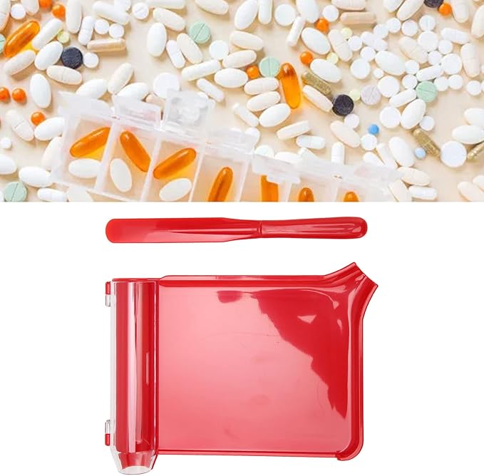 Hand Counting Tray Capsule Medication Organizer with Spatula – Professional Plastic Counting Tool for Home & Hospital Use