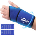 Hilph Wrist Ice Pack Wrap, Reusable Wrist Brace with 2 Gel Hot Cold Compression Packs for Injuries, Hand Ice Pack for Carpal Tunnel, Rheumatoid, Tendonitis, Swelling, Blue