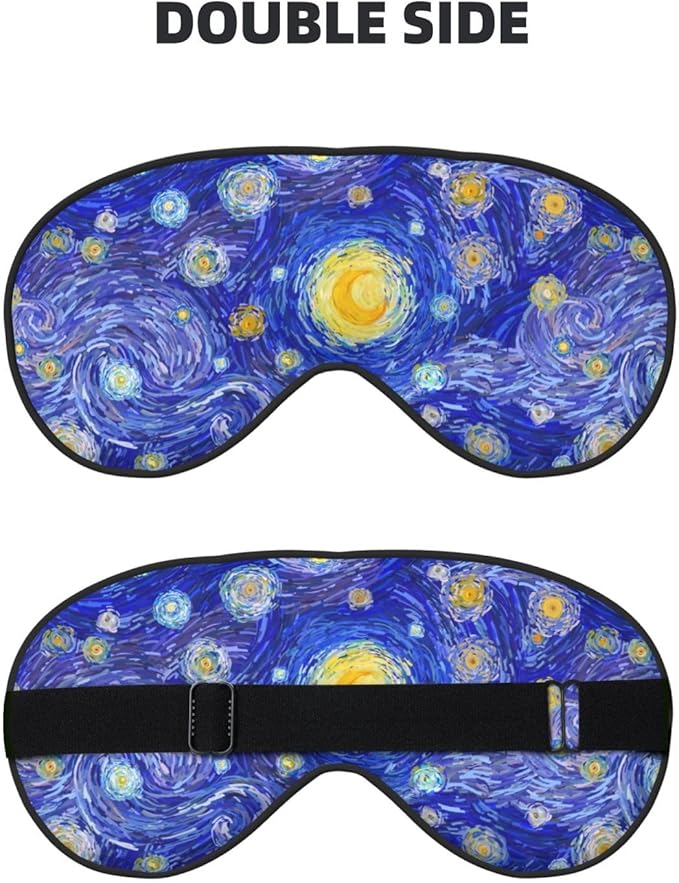 Abstract Starry Sky Sleep Mask Eye Mask with Adjustable Strap Eye Sleep Shade Cover Blocks Light for Women Men Airplane Travel Nap