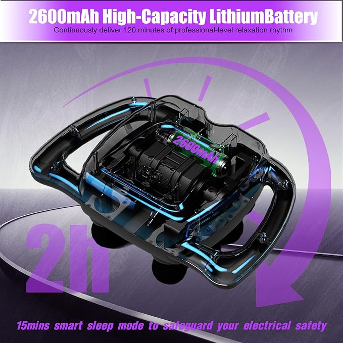 24 Head Massage Gun Deep Tissue Percussion Muscle Massager - 99 Speeds 9 Modes Handheld Electric Back Massager for Athletes, Quiet Fascia Gun for Neck Shoulder Pain Relief, Gifts for Men Women