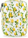 Yellow Fruit Lemon Flower Travel Pill Organizer Box Weekly Portable Pill Case Daily Pills 7 Day Small Birth Control Pills Container Removable Compartments for Medicine Vitamins Fish Oil