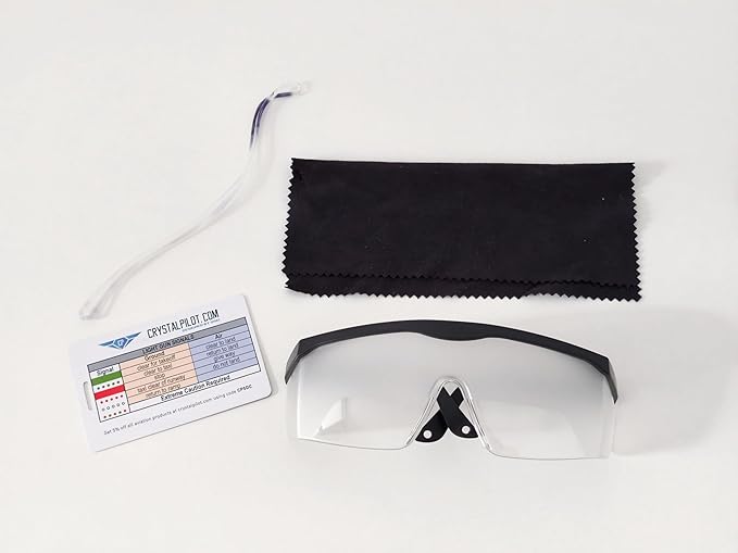 IFR Foggles for Aviation - Pilot Training Glasses with Adjustable Strap and Light Gun Signals Card - View Limiting Device for Instrument Flight