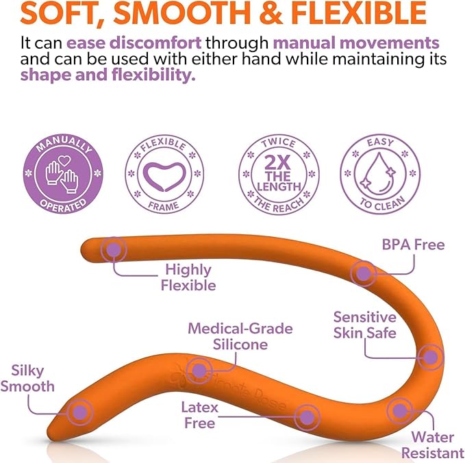 Bendable Pelvic Wand Massager - Flexible Pelvic Floor Muscle Trigger Point Relaxer - Perineal Massage Tool for Pelvic Physical Therapy & Pain Relief, BPA-Free, Latex-Free, Adjustable
