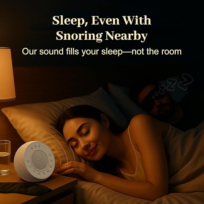 Housbay White Noise Sound Machine for Sleeping, 35 Soothing Sounds, Small Sleep Machine for Adults, Wood Grain Design for Bedroom & Noise Canceling