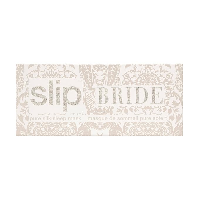 slip Silk Sleep Mask - Bridal Collection - Bride - 100% Pure Mulberry 22 Momme Eye Mask - Comfortable Sleeping Mask with Elastic Band + Pure Silk Filler and Internal Liner