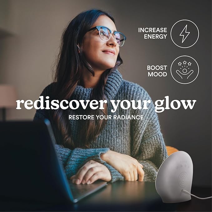 Homedics Light Therapy Lamp, Sun Lamp,10,000 Lux, UV-Free, Full Spectrum LEDs for Improved Sleep, Boosted Mood & Increased Energy, Adjustable Color Temperature, 6 Timer Settings, Compact & Stylish