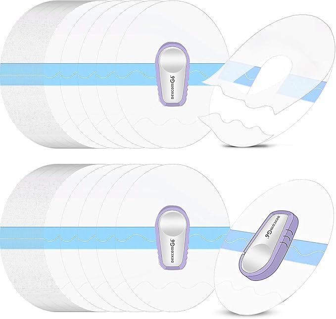 72 Pieces Shower Waterproof Patch Transparent Waterproof Adhesive Patches for Overpatch Transparent Stickers Long Lasting Sweatproof Continuous Glucose Monitor Protection, Blue