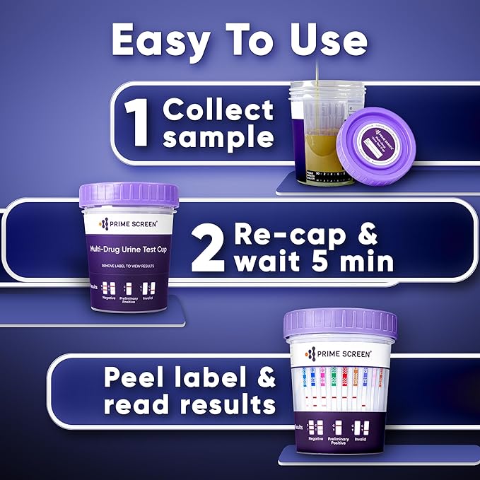 Prime Screen 14 Panel Urine Drug Test Cup Instant Testing Marijuana (THC),OPI,AMP, BAR, BUP, BZO, COC, mAMP, MDMA, MTD, OXY, PCP, PPX, TCA[100 Pack]