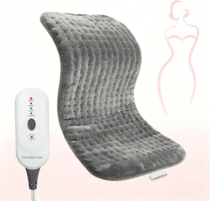 for Light Use Only · Low‑Heat Model – Curve Design Electric Heating Pad, Suitable for Women, Small Size, Dry/Moist Heat & Auto Shut Off (Curve Design)