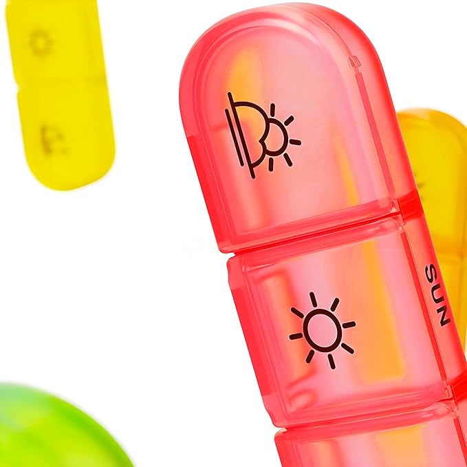 AIMI Weekly Pill Organizer 3 Times a Day, Large 7 Days Pill Box 3 Times a Day with Separate Container, Portable Pill Case for Medication, Vitamins, Fish Oil and Supplements
