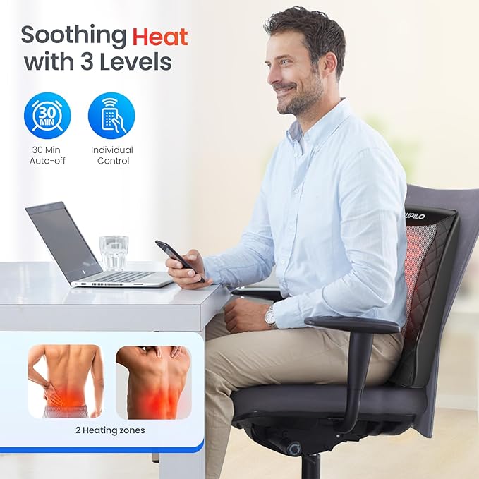 Back and Neck Massager, FSA Eligible HSA Store Massager for Pain Relief Deep Tissue, Heated Massage with Vibration, Massage Pillow for Neck, Back, Shoulder, Leg, Gifts for Women Men