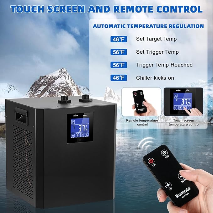 Cold Plunge Chiller, Ice Bath Water Chiller Machine with Pump and Filter, 87 Gallon Capacity, Efficient Cooling System for Athletic Recovery, Easy Setup for Home Gym (Black)