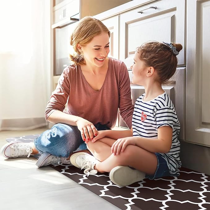WISELIFE Anti Fatigue Floor Mat - 4/5 Inch Kitchen Mat Non Slip Waterproof Heavy Duty Ergonomic Comfort Mat Durable for Home, Office, Sink, Laundry,(17.3" x 39", Chocolate)