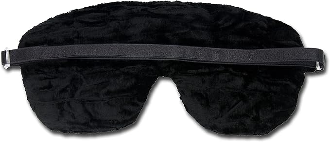 Handmade Weighted Sleep Eye Mask Yoga Pillow - Flax Seed Fill - Lavender Scented - Black - TEMFL-BK