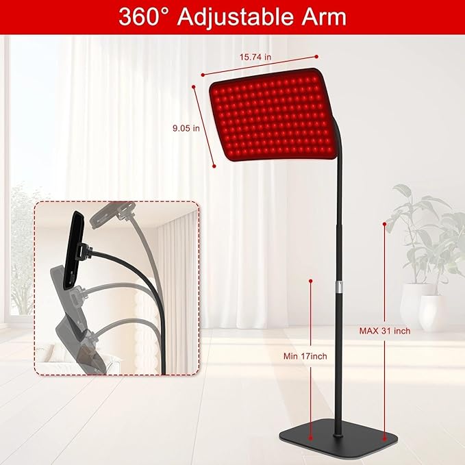 Red Light Therapy for Face and Body, 2-in-1 Near Infrared Light Therapy Lamp and Wearable Wrap Pad, 10Hz Pulse 660nm 850nm Device for Worker Body Back Pain Relieft, Gift for Parents Women Men