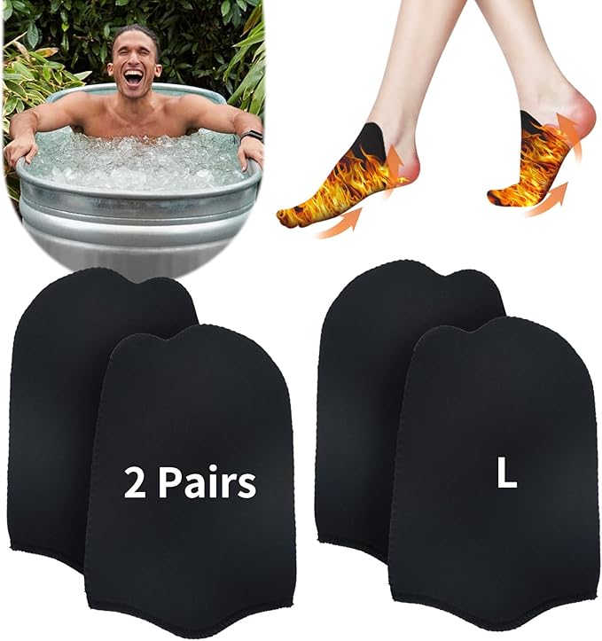 2 Pairs Ice Bath Toe Socks, Cold Plunge Toe Covers, Ice Bath Toe Booties Cold Plunge Toe Booties, Cold Plunge Tub Accessories, Reusable Neoprene Toe Warmers for Cold Plunge at Home
