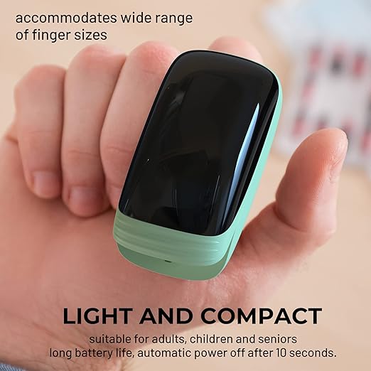 Finger Pulse Oximeter, Fingertip Blood Oxygen Saturation with Pulse Monitor Rechargeable, Accurate Spo2 Reading for Home, Outdoor Sports，Green