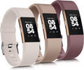 3 Pack Sport Bands Compatible with Fitbit Charge 2 Bands Women Men, Adjustable Replacement Straps Wristbands for Fitbit Charge 2 HR Small Large