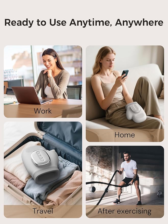 【Christmas Gift】Hand Massager with Heat & Compression – Relief for Arthritis, Carpal Tunnel, & Muscle Tension – 3 Massage Modes, 5 Compression Levels, & Adjustable Temperature – Gift for Women, Men