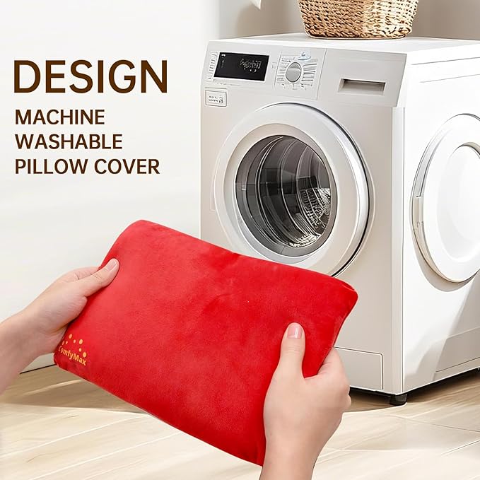 Electric heated pillow, EHPDM02, soft and comfortable, heats fast and even, perfect for cramps, muscle pain, relieving discomfort. Overheat protection, graphene fabric,12.5"x8.5" compact size