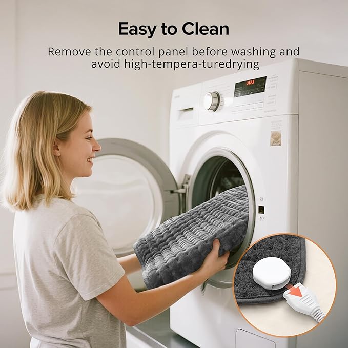 Heating Pad for Back Pain Relief, XL 33" x 17" Heating Pad for Neck, Shoulders, Back & Cramps, Electric Heating Pad Xl with Moist & Dry Heat Therapy, 6 Heat Settings, Auto-Off, Machine Washable