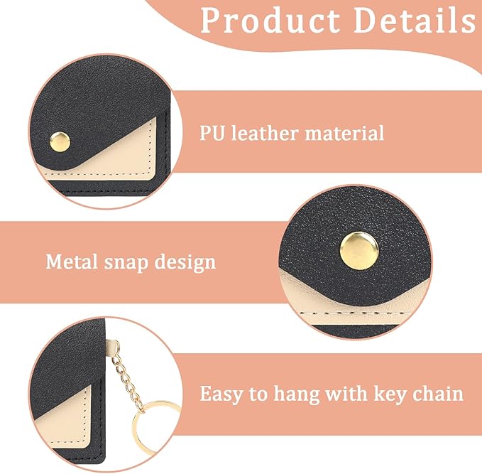 1 Pack Birth Control Pill Case Sleeve Packet 4.3 X 3 Inch PU Leather Wallet Pill Holder Privacy Protection Birth Control Pill Wallet with Key Ring for Pill Card Organizer(Black)