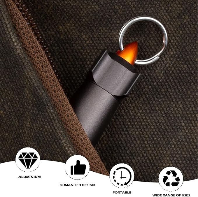 Keychain Pill Box Portable Mini Pill Case Small Aluminum Medicine Holder Pill Storage Box Waterproof Vitamin Aspirin Keyring Container for Outdoor Traveling