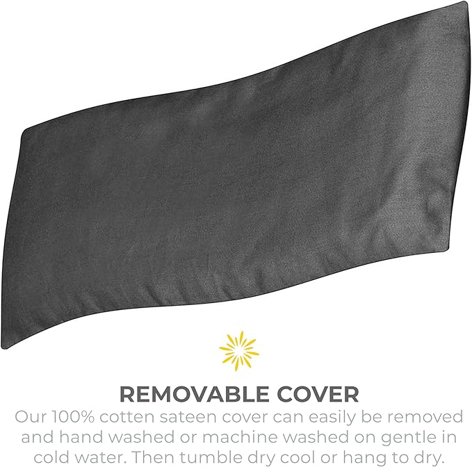 Sunshine Yoga 4-Pack Unscented Sateen Eye Pillows, Low-Luster, 9’’ x 4’’ Flaxseed Weighted Eye Mask for Sleeping, Hot or Cold Eye Therapy for Relaxation, Migraine, and Headache, Charcoal