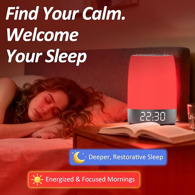 Red Light Therapy Sleep- 5 Level Red Night Light (620-690nm) for Melatonin Support, Smart APP with Sleep Sounds for Deep Relaxation, Bedroom Sleep Light for Adults Kids