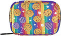 Rainbow Stripes Cookies Stars Travel Pill Organizer Case Box Container Weekly Portable Vitamin Medicine Holder Storage Bag with Zipper Removable
