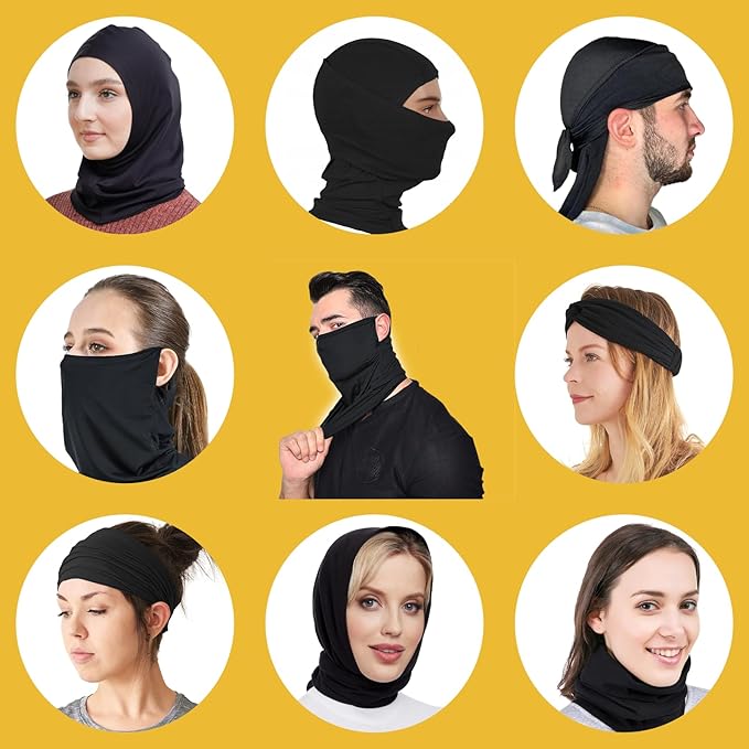 VAJOOCLL Faraday Gaiter Effective Shielding Fluctuation Shields Cellular, WiFi,Scarf Scarf Protect Brain, Face and Neck (Black) (Faraday Gaiter-B)