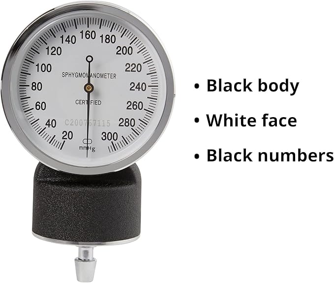 McKesson Blood Pressure Gauge for Standard Aneroid Sphygmomanometers, 300mmHg, No-Pin Stop, 1 Count