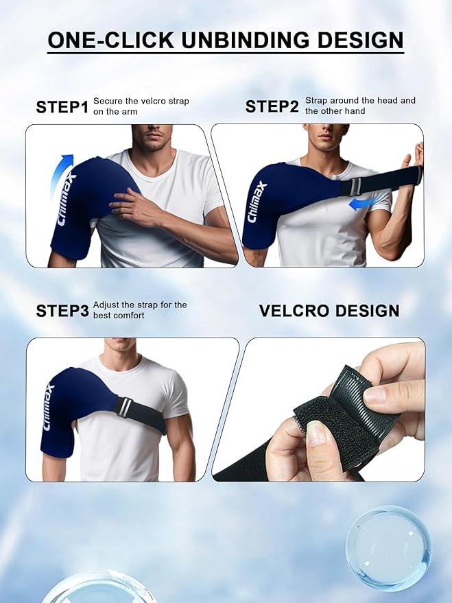 Shoulder Ice Pack Wrap, Reusable Hot and Cold Therapy Compression Wrap for Rotator Cuff, Arm, and Shoulder Periarthritis Pain Relief, Fatigue Reduction,Post-Surgical Rehabilitation