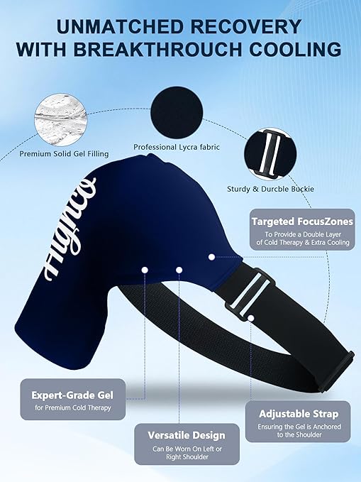 Shoulder Ice Pack Wrap for Rotator Cuff and Arm,Reusable Compression Cold Brace for Pain Relief & Muscle Relaxation,Tendonitis,Swelling,Discomfort After Surgery,Hot &Cold Therapy Ice Pack for Shoulder (XLarge-Navy blue)