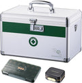 Medicine box with lock 15.9 x 9.3 x 8.9Inches [Extra Large], Medication Lock box ，First Aid Key Safe Box with Lock, Medical Box Organizer