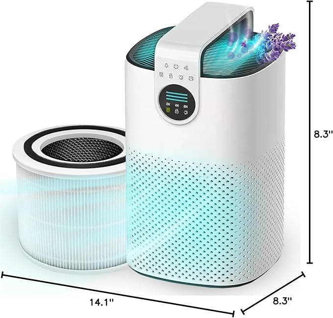 HEPA-13 Air Purifier with Essential Oil Diffuser, for Home Large Room up to 1120 sq ft, Heavy Duty for Allergies, Smoke, Odors, Dust, Pollen, and Pet Hair