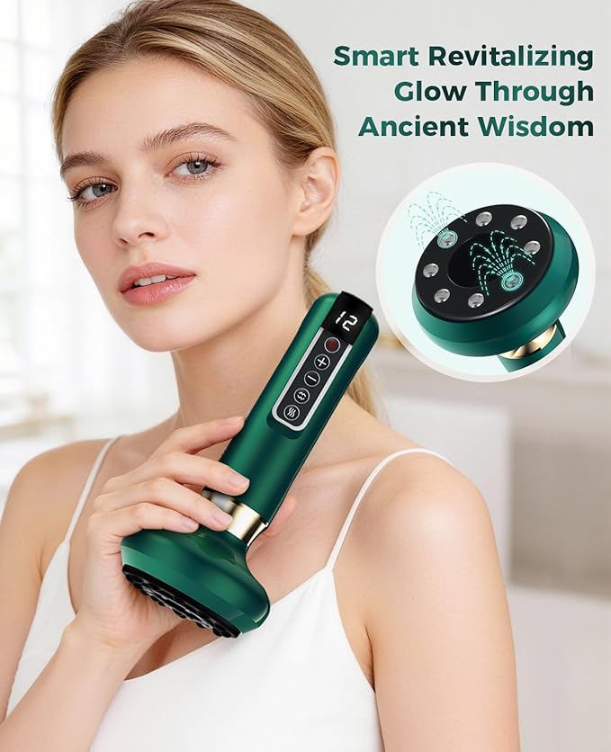 Intelligent Handheld Massage Tool for Anti - Cellulite, Electric Cupping Device with 12 Suction Modes. This Fat Remover Massager is Suitable for Arms, Legs. (Olive)