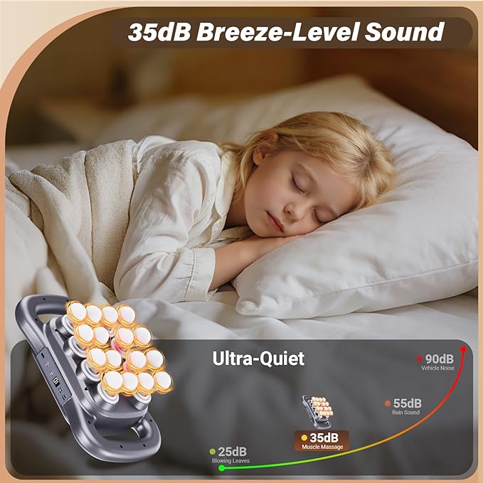 16-Head Massage Gun,2026 Upgrade Deep Tissue Percussion Massager with 9 Modes 9 Intensities, 2600mAh 6H Runtime, Quiet Muscle Tension Release Electric Massage Tools for Back, Shoulders, Legs