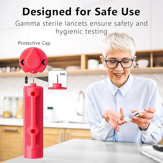 Lancets for Diabetes Testing - 30 Gauge Diabetic Lancets for Blood Testing and Glucose Testing - Fits Most Lancing Devices - 310 Count (Colourful)