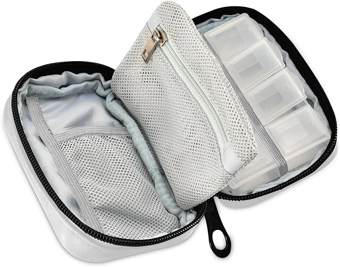 Plaaee Weekly Pill Organizer 7 Day French Bulldog Dog Portable Pill Box Case Medicine Organizer Pill Container with Zipper for Travel Family Business Camping
